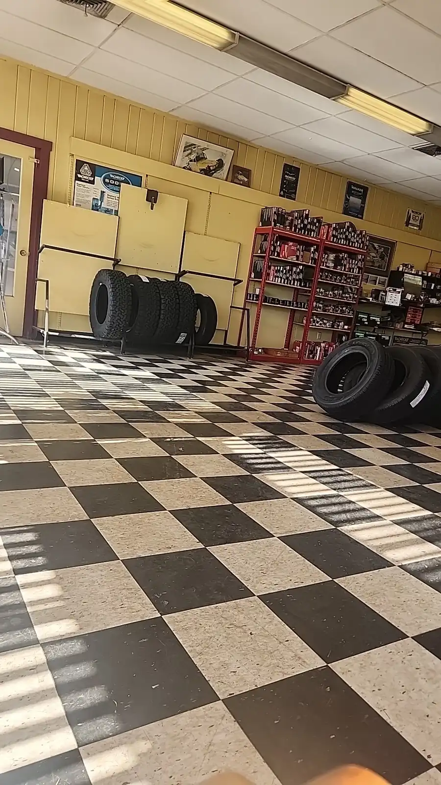 Shelves of boxed parts stocked at Cutts and Bruises